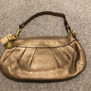 Gold metallic Coach handbag purse